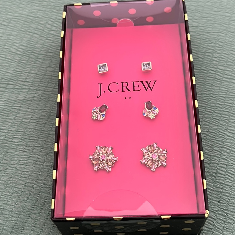 NWT and sealed - never opened J. Crew 3 crystal earring set